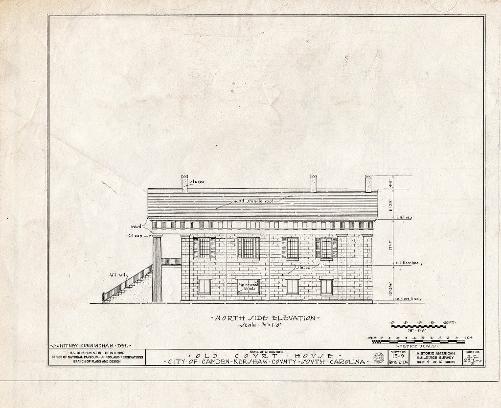 Blueprint HABS SC,28-CAMD,2- (Sheet 4 of 10) - Kershaw County Courthouse, Broad & King Streets, Camden, Kershaw County, SC