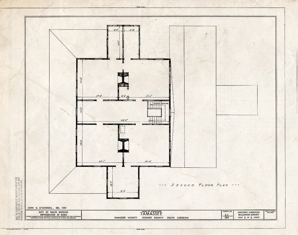 Blueprint HABS SC,37-TAM.V,1- (Sheet 3 of 3) - Tamassee, Tamassee, Oconee County, SC
