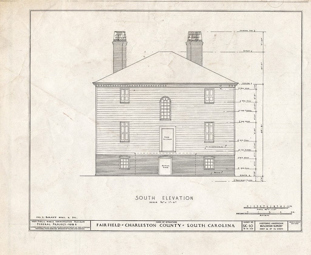 Blueprint HABS SC,10-MCCLEL.V,2- (Sheet 6 of 12) - Lynch House, U.S. Routes 17 & 701, McClellanville, Charleston County, SC