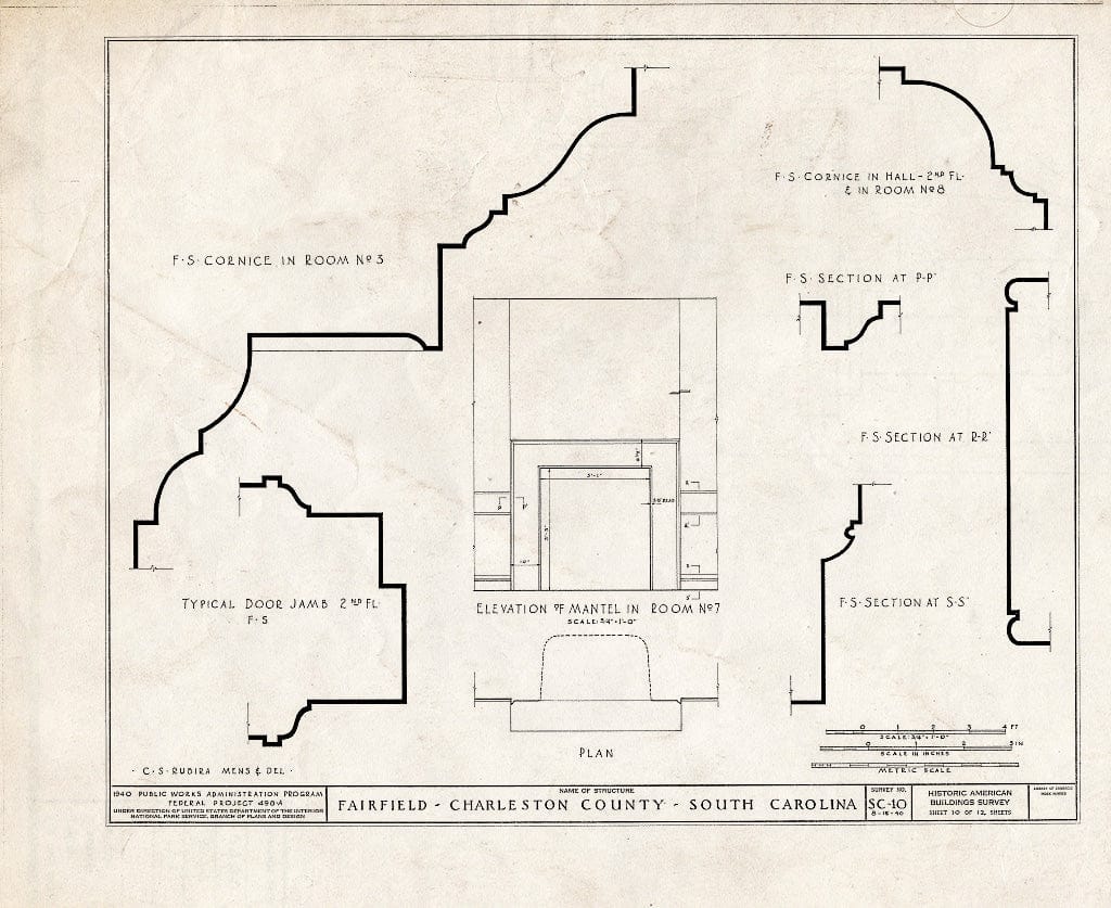 Blueprint HABS SC,10-MCCLEL.V,2- (Sheet 10 of 12) - Lynch House, U.S. Routes 17 & 701, McClellanville, Charleston County, SC