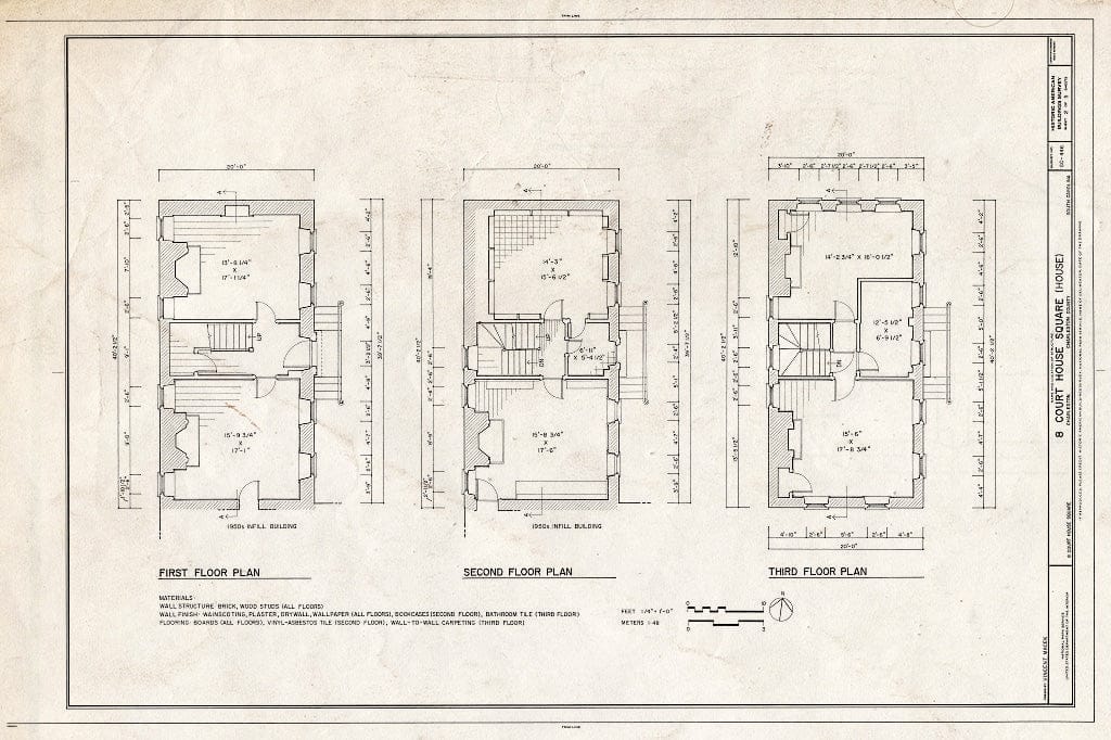 Blueprint HABS SC,10-Char,240- (Sheet 2 of 5) - 8 Court House Square (House), Charleston, Charleston County, SC
