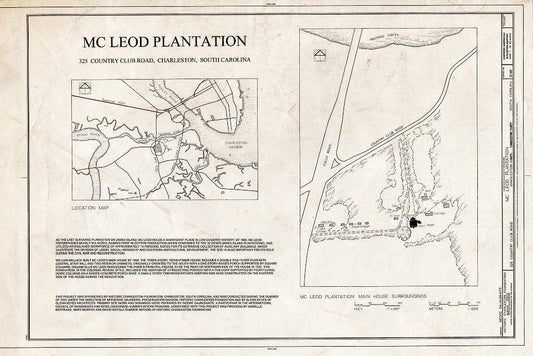 Blueprint Cover Sheet with MAP and SITE Plan. - McLeod Plantation, 325 Country Club Drive, Charleston, Charleston County, SC