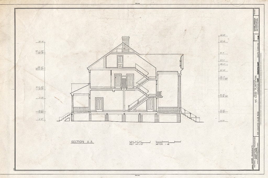 Blueprint Section. - McLeod Plantation, 325 Country Club Drive, Charleston, Charleston County, SC