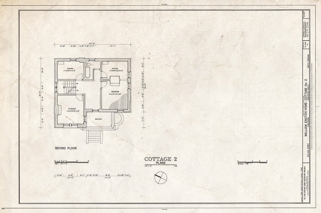 Blueprint HABS SC,10-Char,354A- (Sheet 2 of 4) - William Enston Home, Cottage No. 2, 900 King Street, Charleston, Charleston County, SC