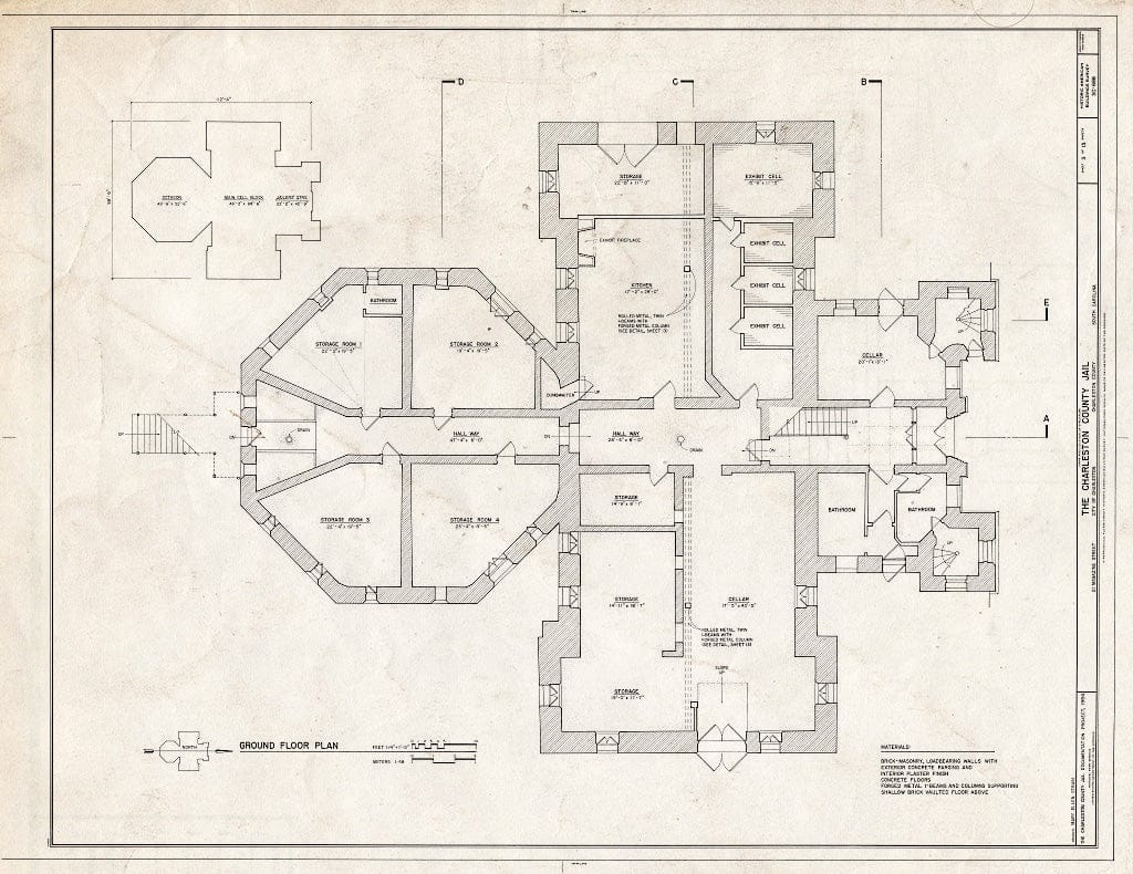Blueprint HABS SC,10-Char,348- (Sheet 3 of 15) - Charleston County Jail, 21 Magazine Street, Charleston, Charleston County, SC