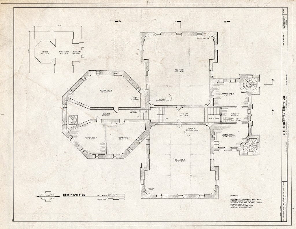 Blueprint HABS SC,10-Char,348- (Sheet 5 of 15) - Charleston County Jail, 21 Magazine Street, Charleston, Charleston County, SC