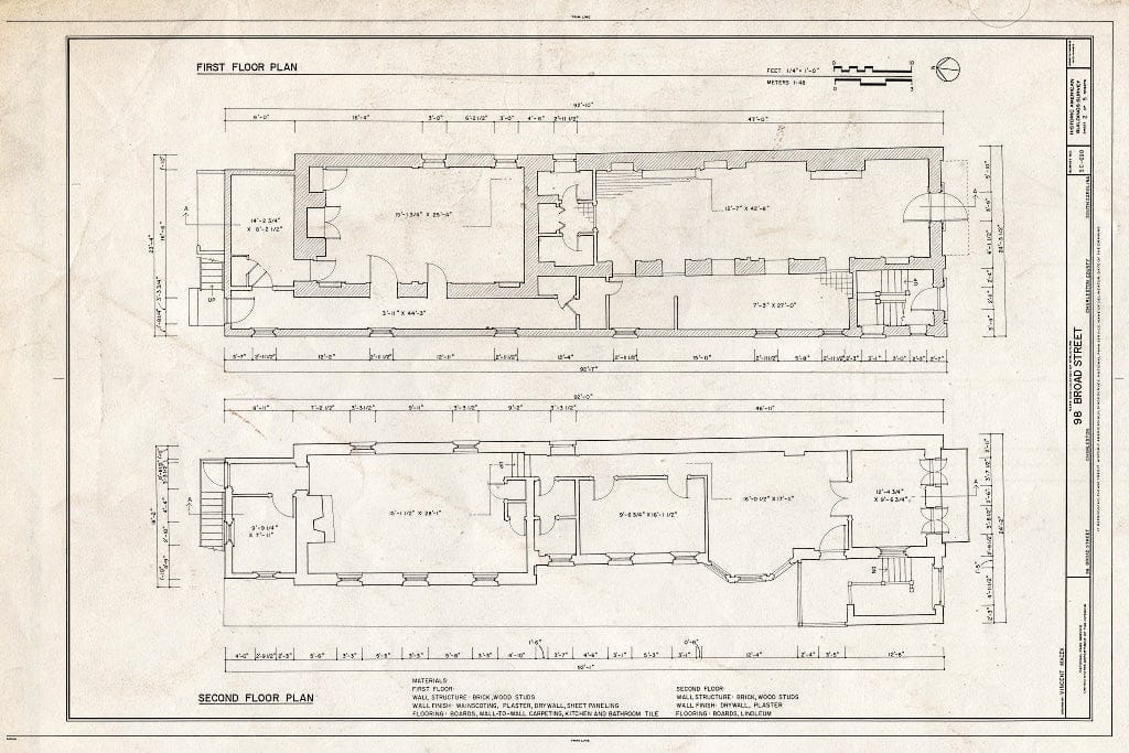 Blueprint HABS SC,10-Char,345- (Sheet 2 of 5) - 98 Broad Street, Charleston, Charleston County, SC
