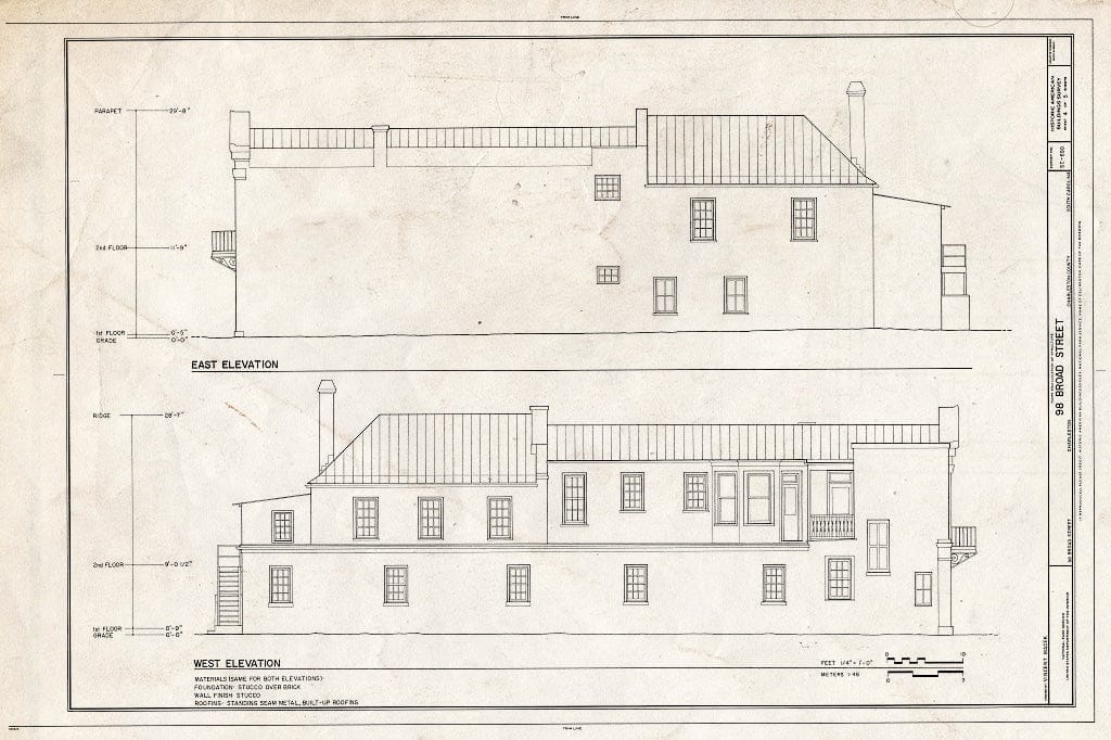 Blueprint HABS SC,10-Char,345- (Sheet 4 of 5) - 98 Broad Street, Charleston, Charleston County, SC