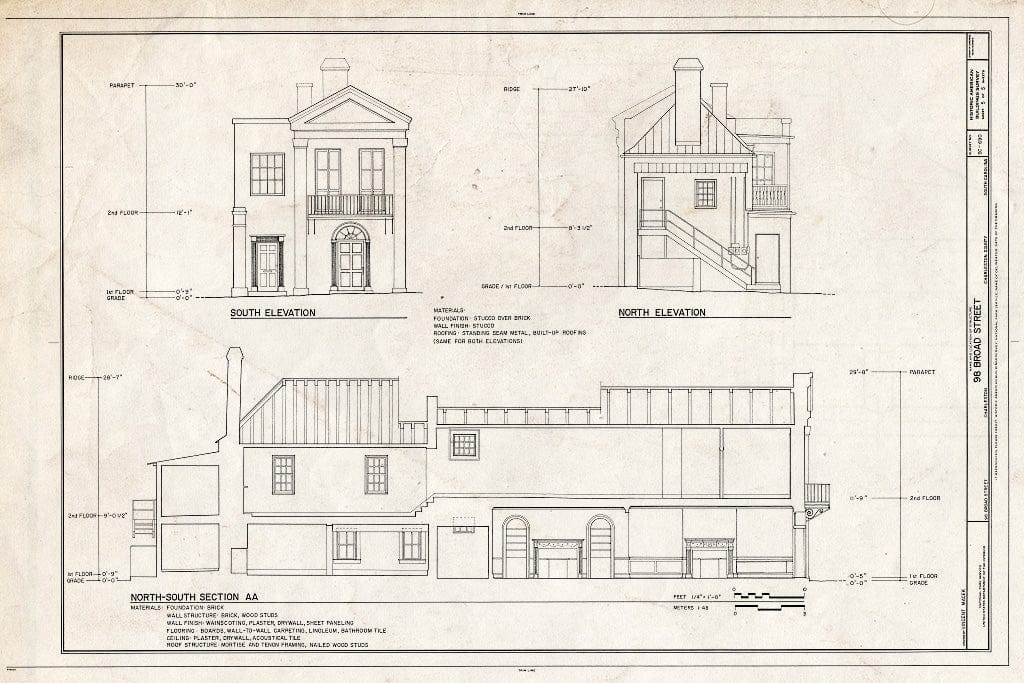 Blueprint HABS SC,10-Char,345- (Sheet 5 of 5) - 98 Broad Street, Charleston, Charleston County, SC