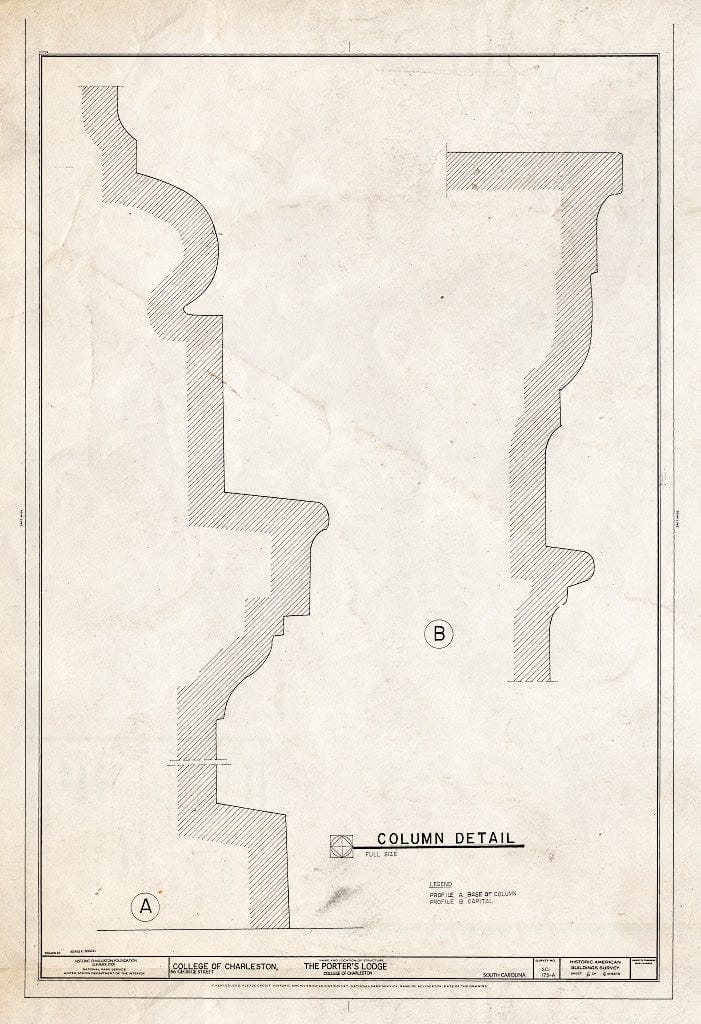 Blueprint HABS SC,10-Char,151A- (Sheet 6 of 6) - College of Charleston, Porter's Lodge, 66 George Street, Charleston, Charleston County, SC
