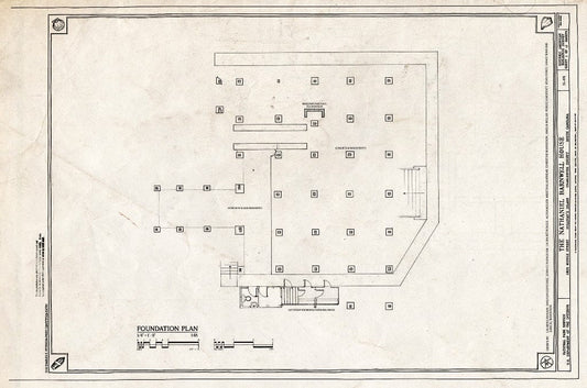 Blueprint 3. Foundation Plan - Nathaniel Barnwell House, 1023 Middle Street, Sullivans Island, Charleston County, SC