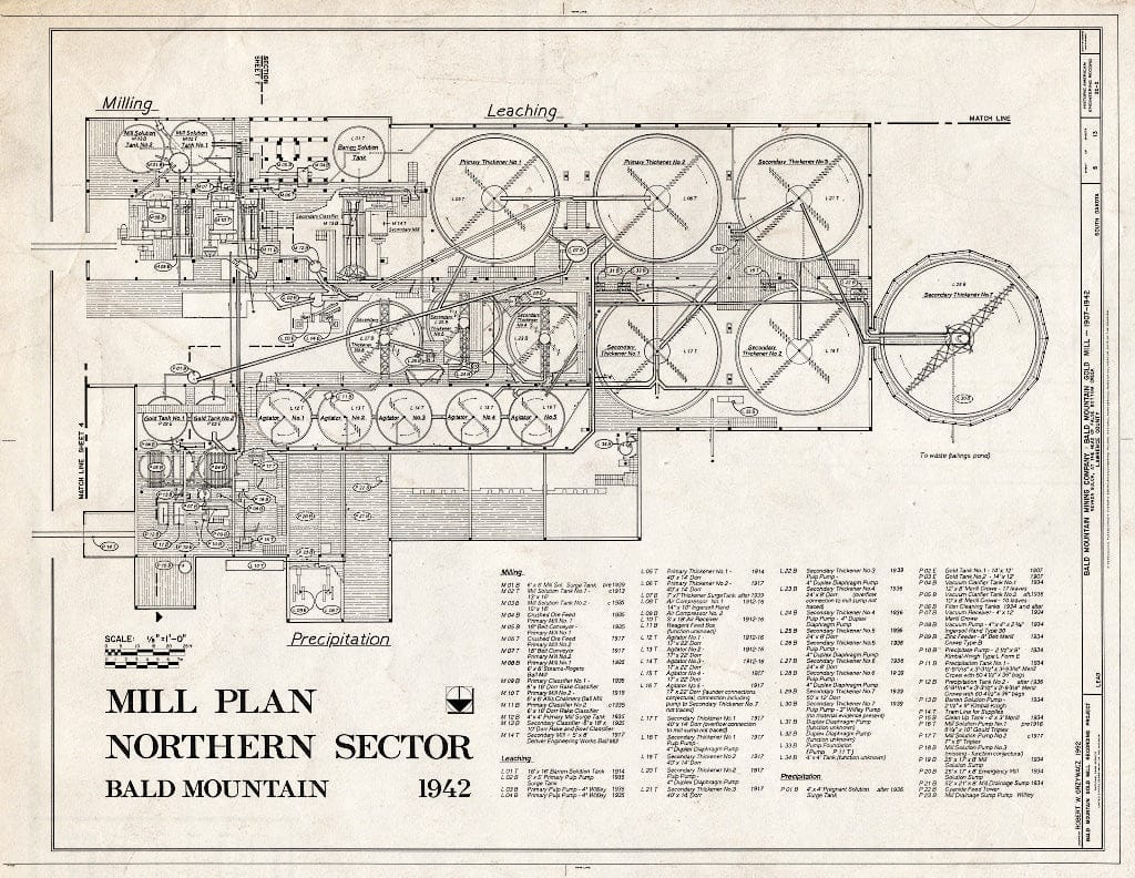 Blueprint HAER SD,41-Lead.V,1- (Sheet 5 of 13) - Bald Mountain Gold Mill, Nevada Gulch at Head of False Bottom Creek, Lead, Lawrence County, SD