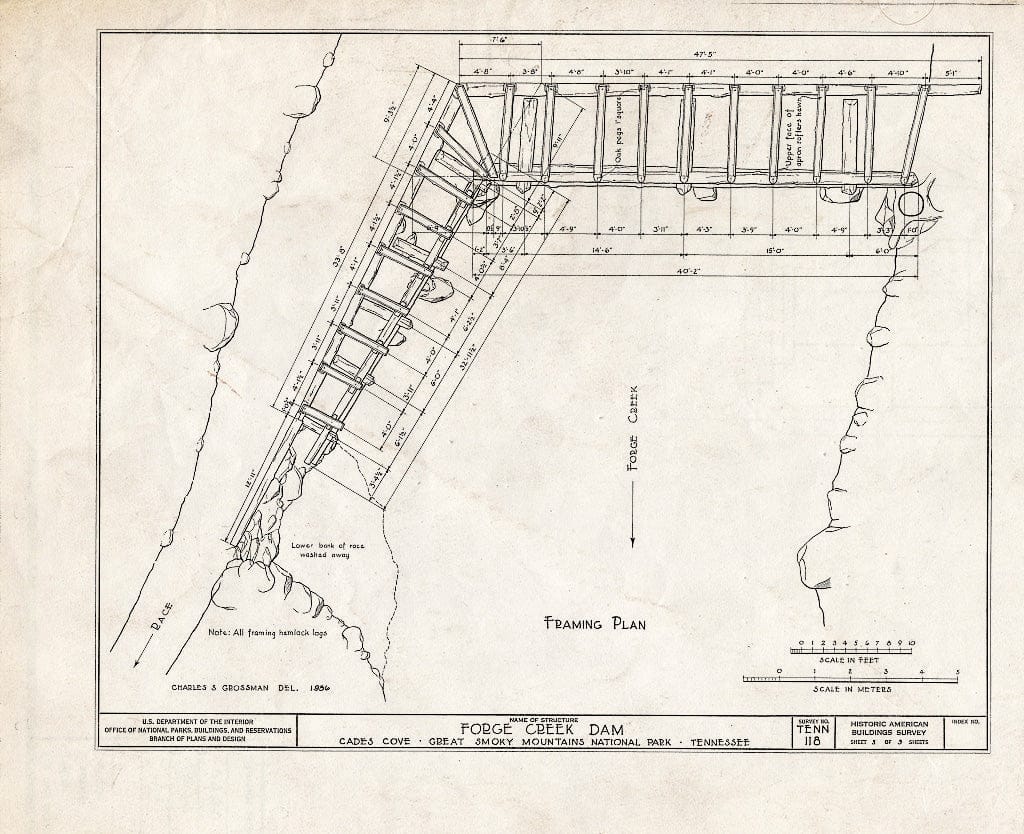 Blueprint HABS Tenn,5-CADCO,1- (Sheet 3 of 3) - Forge Creek Dam-John Cable Mill, Townsend, Blount County, TN