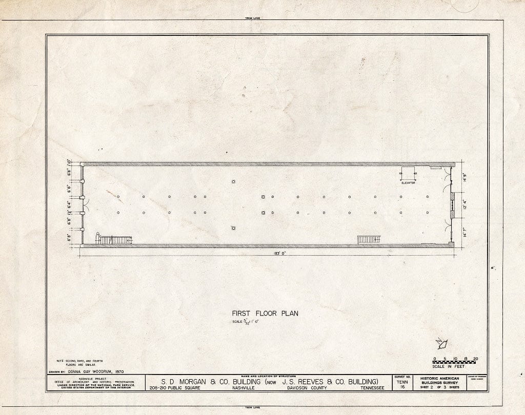 Blueprint HABS Tenn,19-NASH,9- (Sheet 2 of 3) - Morgan-Reeves Building, 208-210 Public Square, Nashville, Davidson County, TN