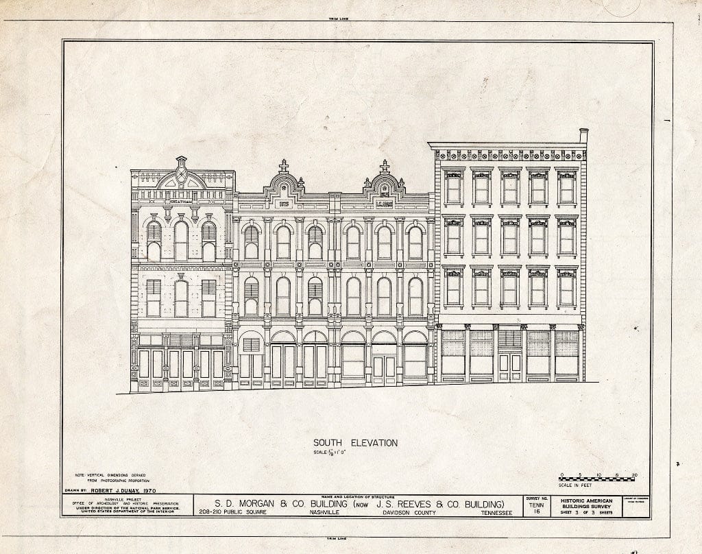 Blueprint HABS Tenn,19-NASH,9- (Sheet 3 of 3) - Morgan-Reeves Building, 208-210 Public Square, Nashville, Davidson County, TN