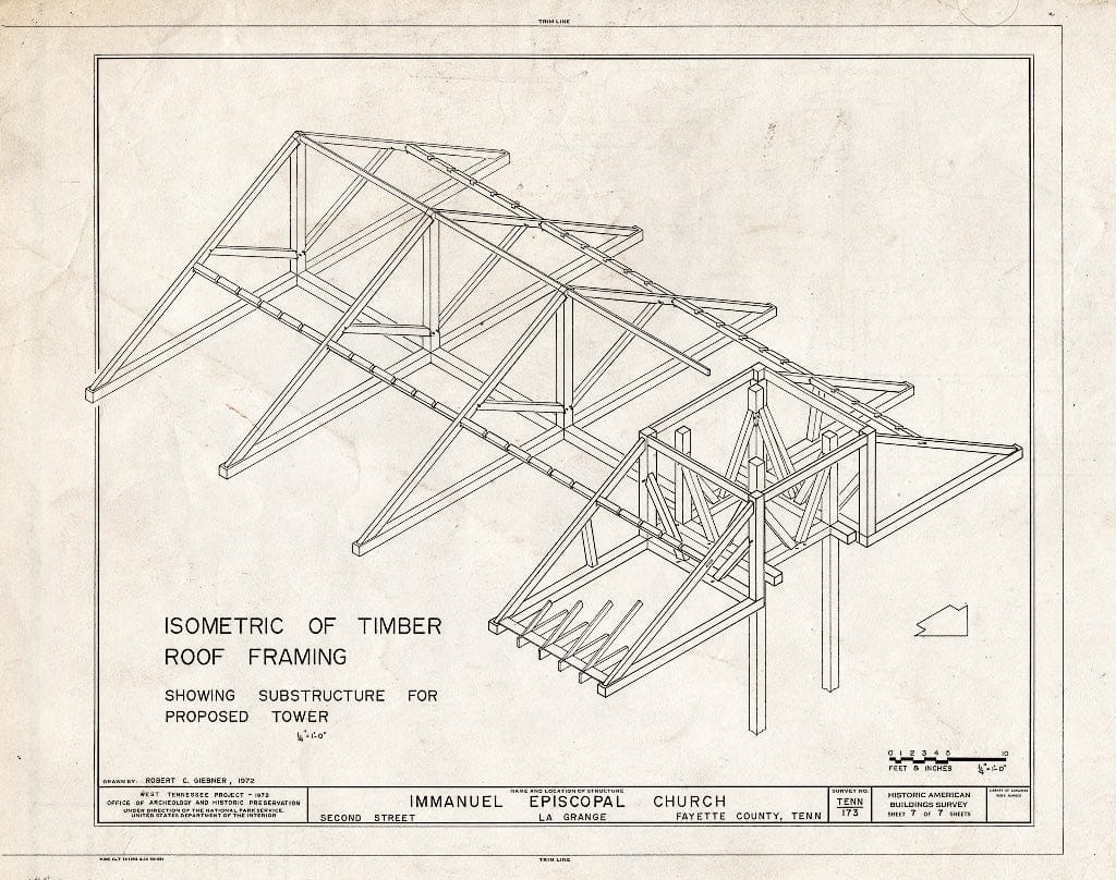 Blueprint HABS Tenn,24-LAGRA,2- (Sheet 7 of 7) - Immanuel Episcopal Church, Second Street, La Grange, Fayette County, TN