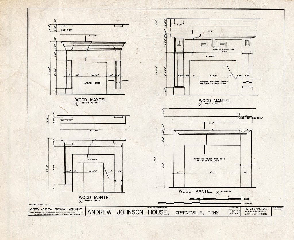 Blueprint HABS Tenn,30-GRENV,1- (Sheet 10 of 14) - Andrew Johnson House, 217 South Main Street, Greeneville, Greene County, TN