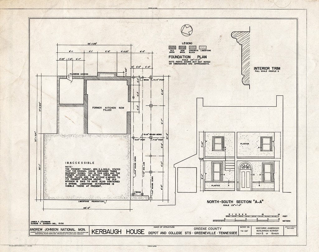Blueprint HABS Tenn,30-GRENV,12- (Sheet 2 of 6) - Kerbaugh, Depot & College Streets, Greeneville, Greene County, TN