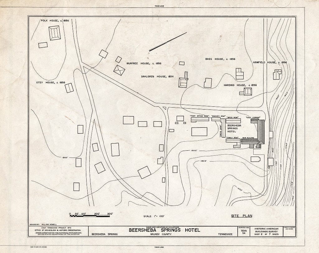 Blueprint HABS Tenn,31-BERSP,1- (Sheet 2 of 7) - Old Beersheba Inn, Armfield Avenue, Beersheba Springs, Grundy County, TN