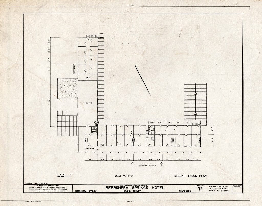 Blueprint HABS Tenn,31-BERSP,1- (Sheet 4 of 7) - Old Beersheba Inn, Armfield Avenue, Beersheba Springs, Grundy County, TN