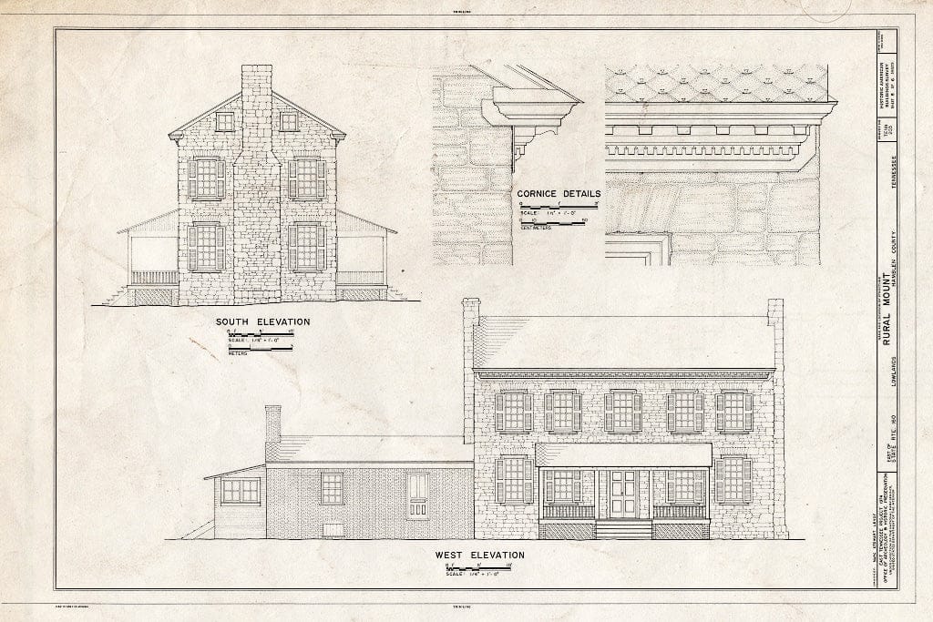 Blueprint HABS Tenn,32-MORTO.V,2- (Sheet 5 of 6) - Rural Mount, State Route 160 Vicinity, Morristown, Hamblen County, TN