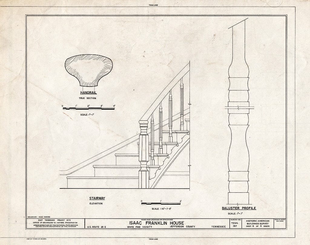 Blueprint HABS Tenn,45-Whip,1- (Sheet 6 of 6) - Isaac Franklin House, U.S. Route 25 East, White Pine, Jefferson County, TN