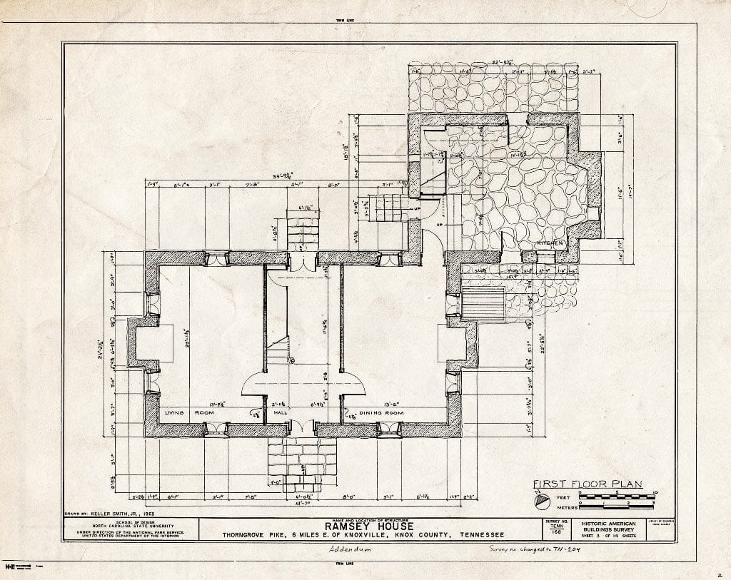 Blueprint HABS Tenn,47-KNOVI.V,1- (Sheet 3 of 14) - Ramsey House, Thorngrove Pike, Knoxville, Knox County, TN