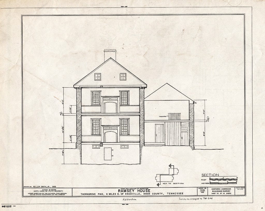 Blueprint HABS Tenn,47-KNOVI.V,1- (Sheet 10 of 14) - Ramsey House, Thorngrove Pike, Knoxville, Knox County, TN