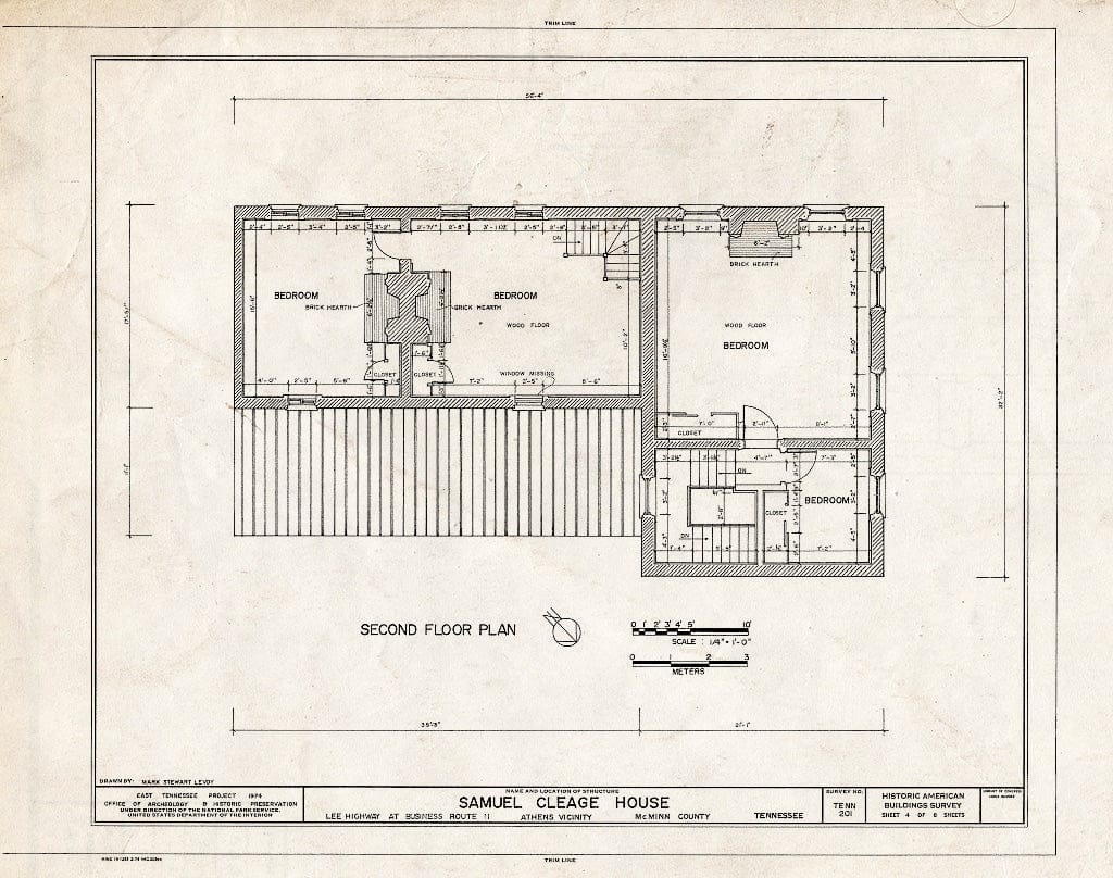 Blueprint HABS Tenn,54-ATH.V,1- (Sheet 4 of 8) - Samuel Cleage House, Lee Highway, Athens, McMinn County, TN