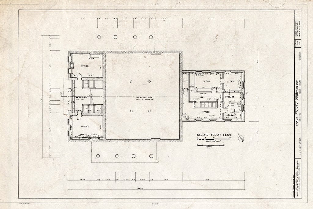 Blueprint HABS Tenn,73-Kings,1- (Sheet 3 of 7) - Roane County Courthouse, Public Square (119 Court Street), Kingston, Roane County, TN