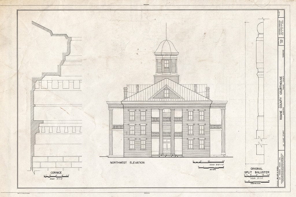 Blueprint HABS Tenn,73-Kings,1- (Sheet 5 of 7) - Roane County Courthouse, Public Square (119 Court Street), Kingston, Roane County, TN