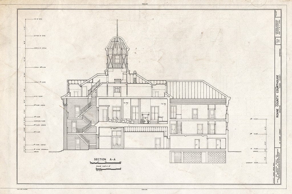 Blueprint HABS Tenn,73-Kings,1- (Sheet 7 of 7) - Roane County Courthouse, Public Square (119 Court Street), Kingston, Roane County, TN