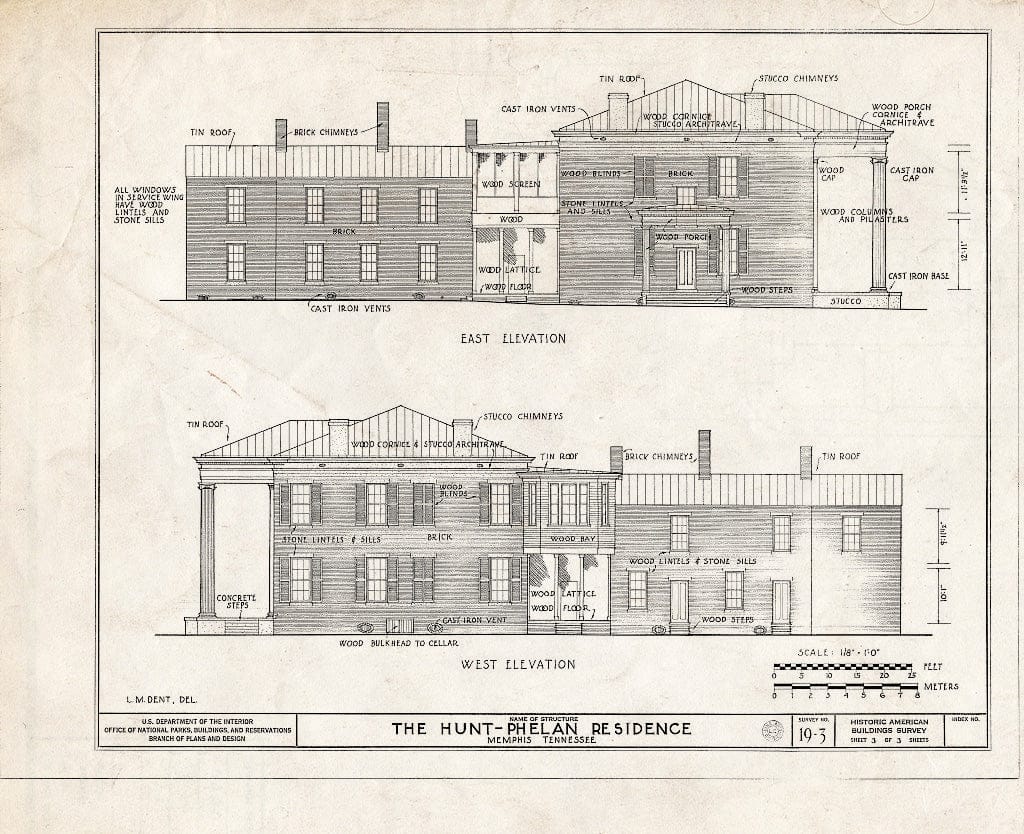 Blueprint HABS Tenn,79-MEMPH,3- (Sheet 3 of 3) - Driver-Hunt-Phelan House, 533 Beale Avenue, Memphis, Shelby County, TN