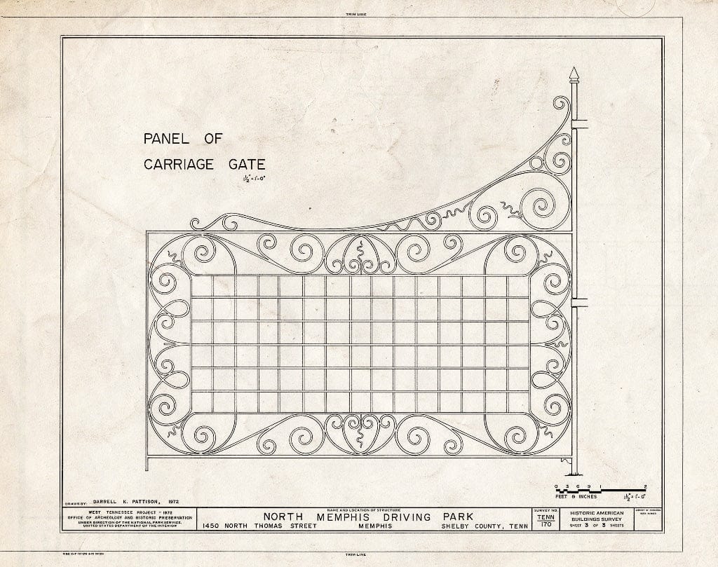 Blueprint HABS Tenn,79-MEMPH,18- (Sheet 3 of 3) - North Memphis Driving Park (Race Track), 1450 North Thomas Street, Memphis, Shelby County, TN