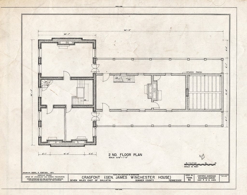 Blueprint HABS Tenn,83-GAL.V,2- (Sheet 4 of 9) - Cragfont, Highway 25, Gallatin, Sumner County, TN