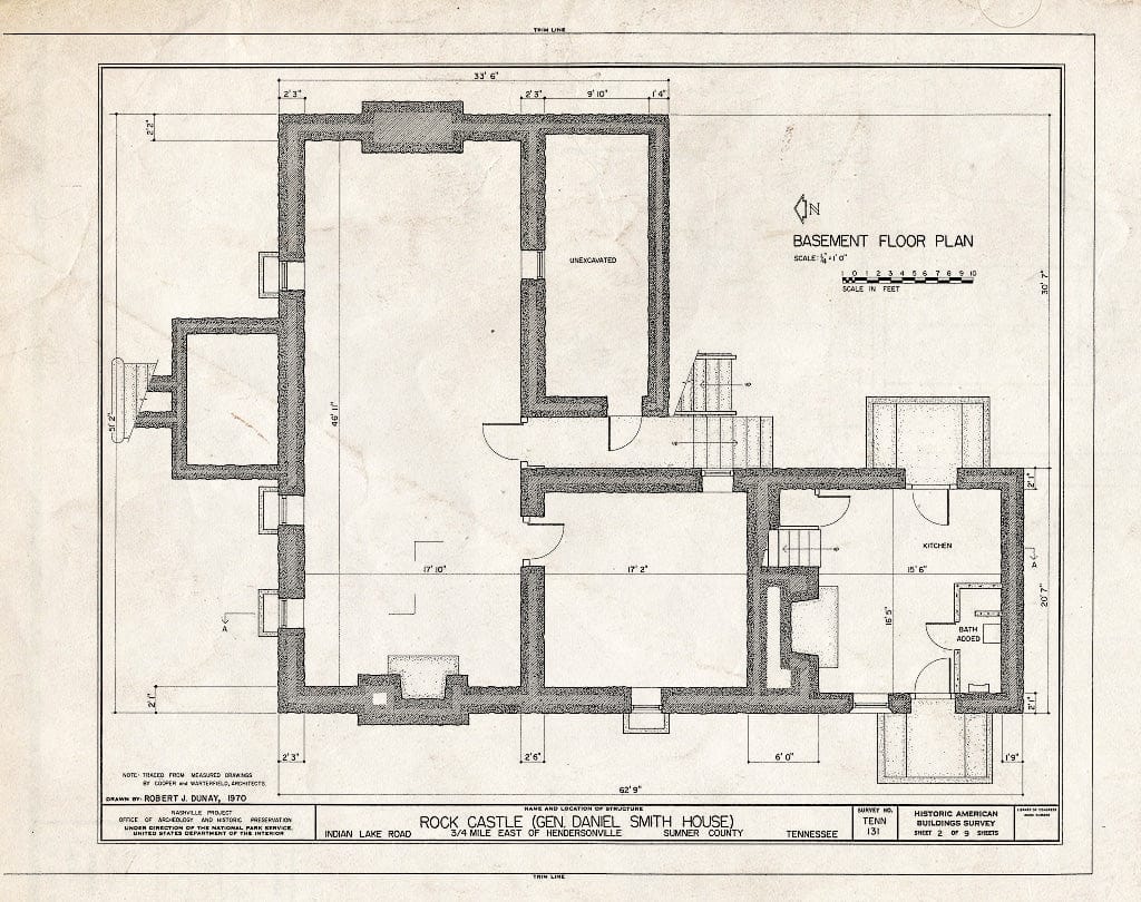 Blueprint HABS Tenn,83-HEND.V,2- (Sheet 2 of 9) - Rock Castle, Indian Lake Road (Berry Lane), Hendersonville, Sumner County, TN