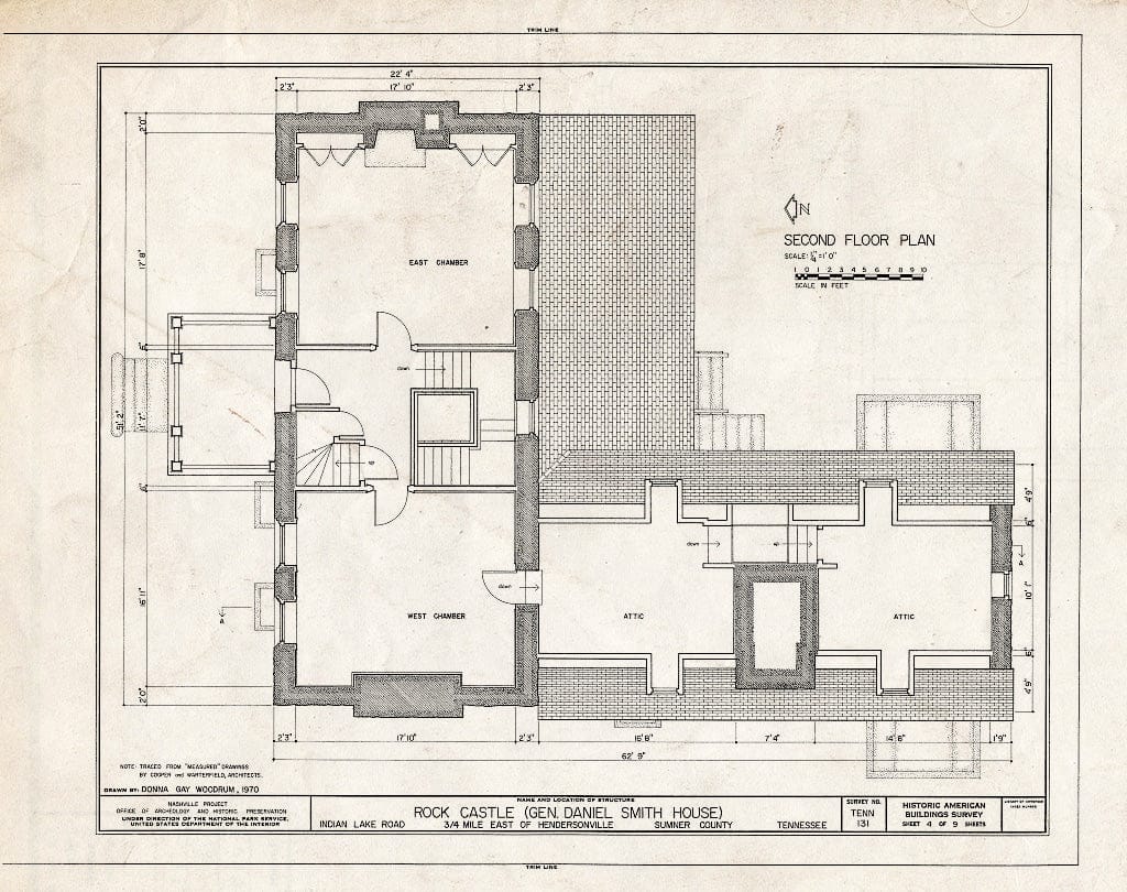 Blueprint HABS Tenn,83-HEND.V,2- (Sheet 4 of 9) - Rock Castle, Indian Lake Road (Berry Lane), Hendersonville, Sumner County, TN