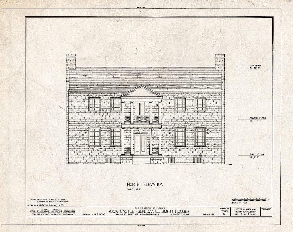 Blueprint HABS Tenn,83-HEND.V,2- (Sheet 6 of 9) - Rock Castle, Indian Lake Road (Berry Lane), Hendersonville, Sumner County, TN