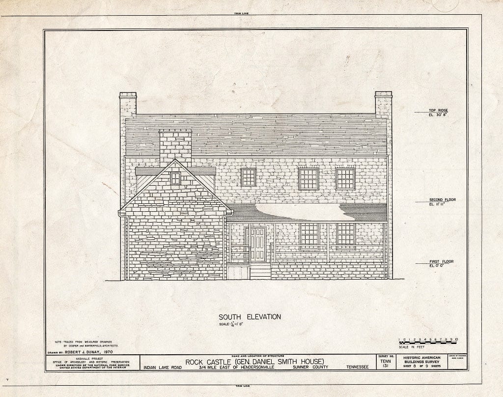 Blueprint HABS Tenn,83-HEND.V,2- (Sheet 8 of 9) - Rock Castle, Indian Lake Road (Berry Lane), Hendersonville, Sumner County, TN