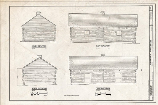 Blueprint 2. Elevations - The Hermitage, Alfred's Cabin, 4580 Rachel's Lane, Hermitage, Davidson County, TN
