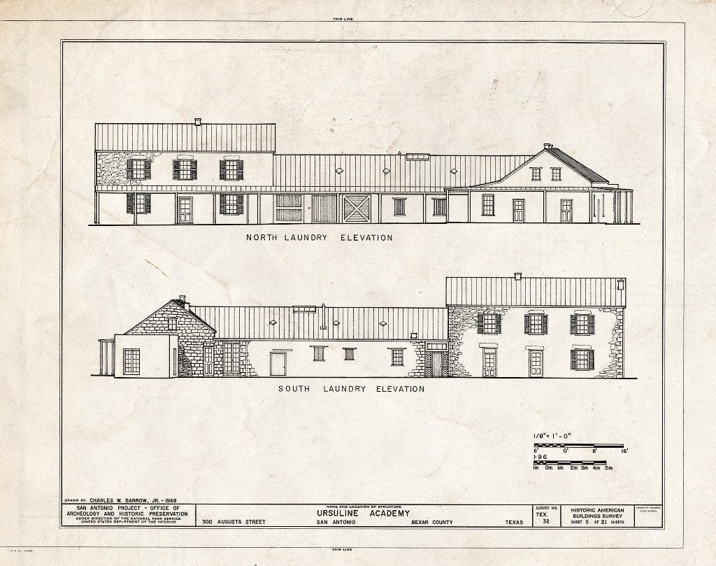 Blueprint HABS TEX,15-SANT,7- (Sheet 5 of 21) - Ursuline Academy, 300 Augusta Street, San Antonio, Bexar County, TX