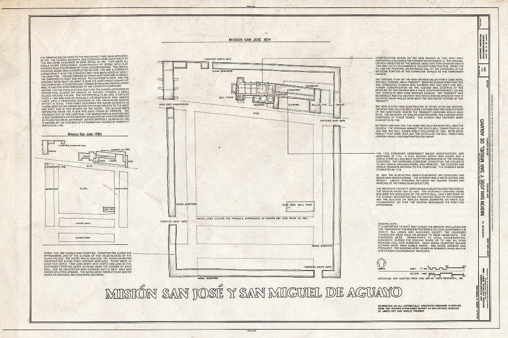 Blueprint HABS TEX,15-SANT.V,5- (Sheet 16 of 18) - Mission San Jose y San Miguel de Aguayo, Mission Road, San Antonio, Bexar County, TX