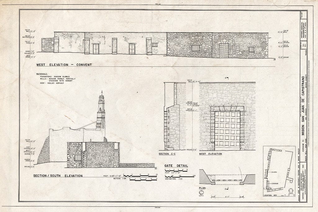 Blueprint HABS TEX,15-SANT.V,3- (Sheet 8 of 17) - Mission San Juan de Capistrano, Berg's Mill-GRAF Road, San Antonio, Bexar County, TX
