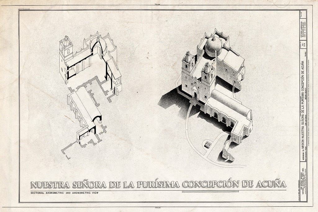 Blueprint HABS TEX,15-SANT.V,1- (Sheet 2 of 12) - Mission Nuestra Senora de La Purisima Concepcion, 807 Mission Road, San Antonio, Bexar County, TX