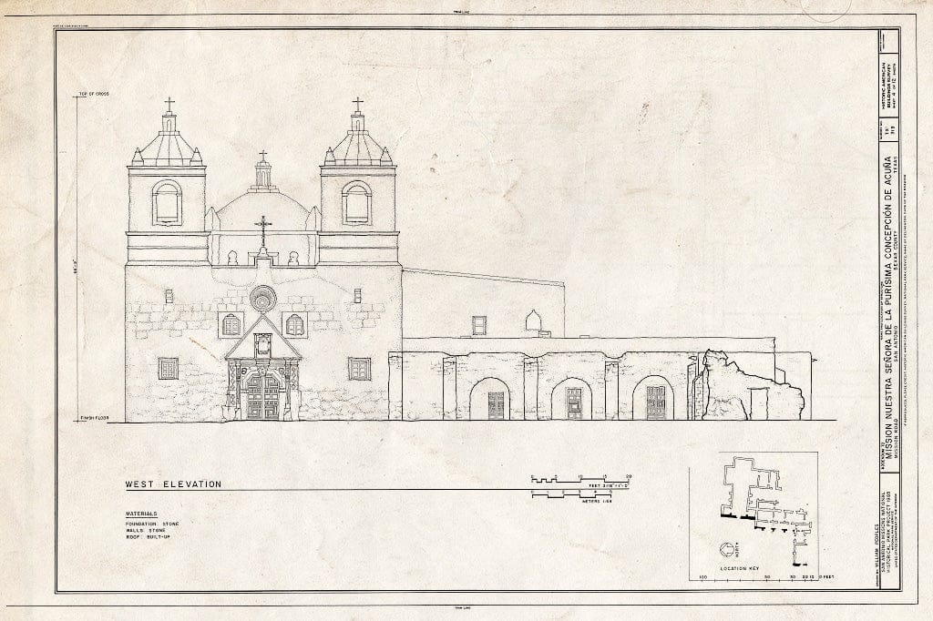 Blueprint HABS TEX,15-SANT.V,1- (Sheet 4 of 12) - Mission Nuestra Senora de La Purisima Concepcion, 807 Mission Road, San Antonio, Bexar County, TX