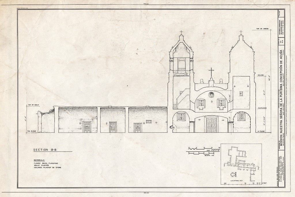 Blueprint HABS TEX,15-SANT.V,1- (Sheet 6 of 12) - Mission Nuestra Senora de La Purisima Concepcion, 807 Mission Road, San Antonio, Bexar County, TX