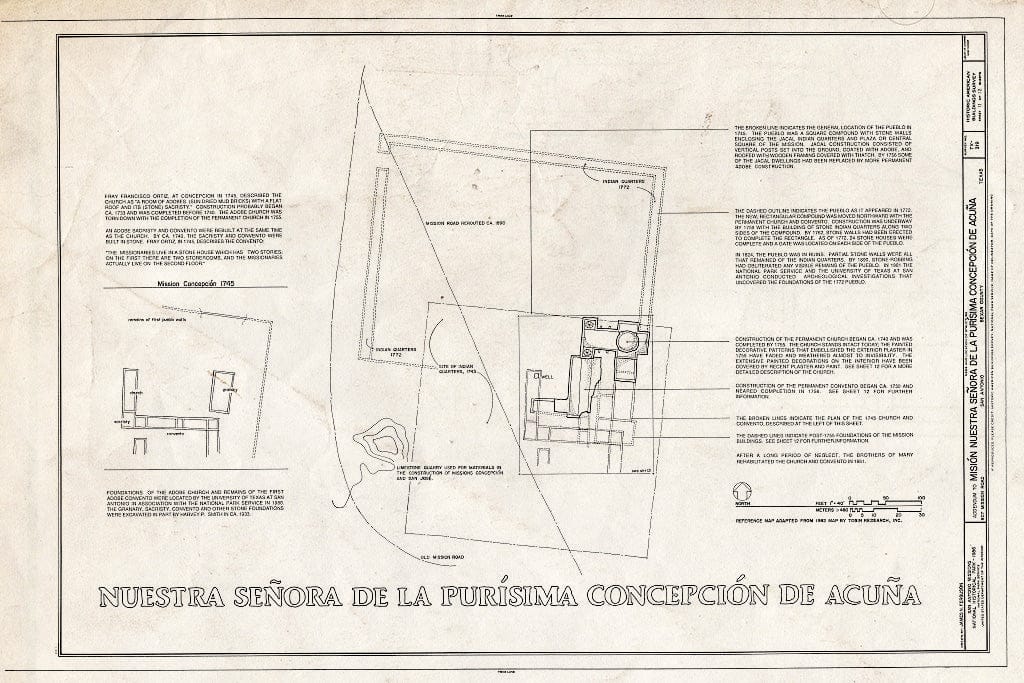 Blueprint HABS TEX,15-SANT.V,1- (Sheet 11 of 12) - Mission Nuestra Senora de La Purisima Concepcion, 807 Mission Road, San Antonio, Bexar County, TX