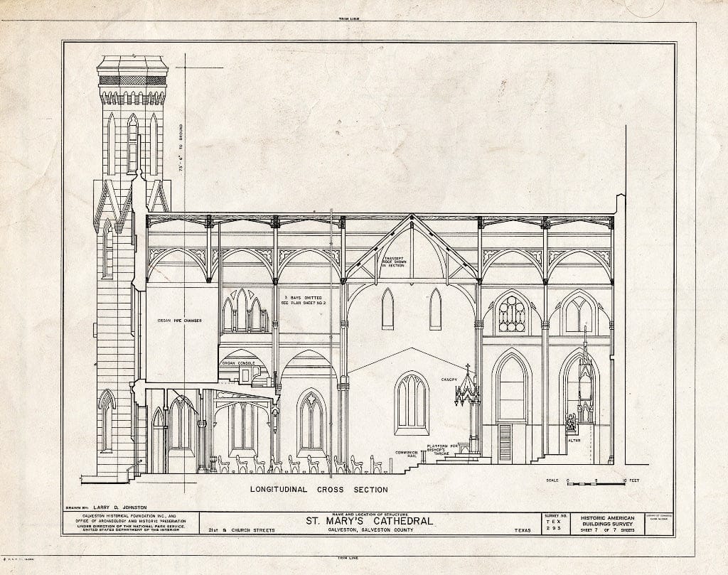 Blueprint HABS TEX,84-GALV,34- (Sheet 7 of 7) - St. Mary's Cathedral, Twenty-First Street & Church Avenue, Galveston, Galveston County, TX