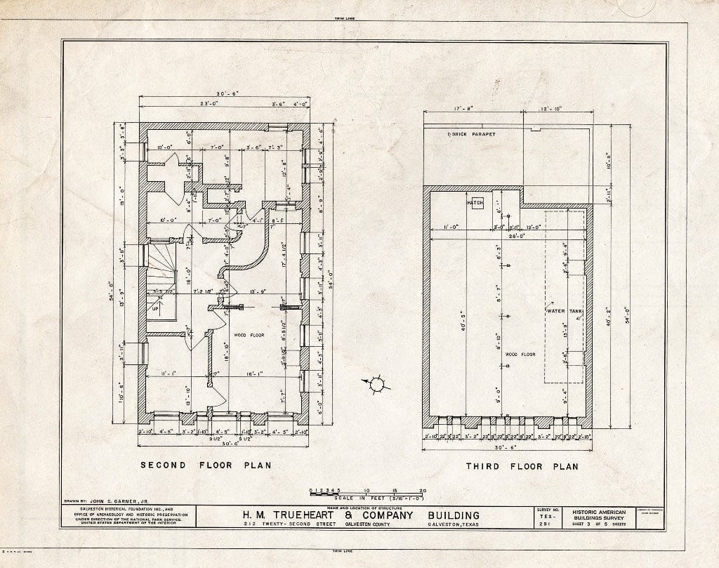 Blueprint HABS TEX,84-GALV,15- (Sheet 3 of 5) - Trueheart-Adriance Building, 212 Twenty-Second Street, Galveston, Galveston County, TX