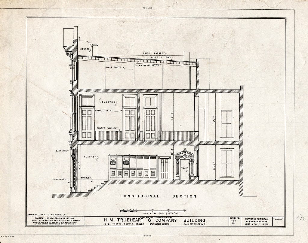 Blueprint HABS TEX,84-GALV,15- (Sheet 4 of 5) - Trueheart-Adriance Building, 212 Twenty-Second Street, Galveston, Galveston County, TX